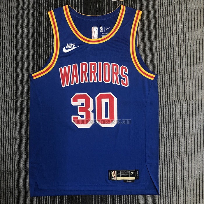 Camiseta Golden State Warriors Stephen Curry NO 30 Classic 2021-22 Autentico Azul